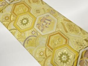 鳳凰に花々・華文・古典柄模様織出し袋帯